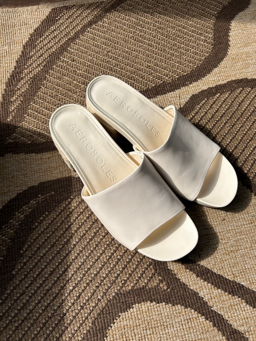 AEROSOLES Cream Slide Mules